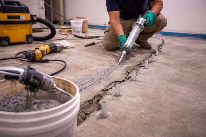Cracked Basement Floor Repair in Dekalb County, GA